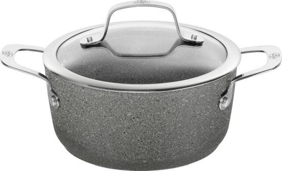 Casseruola alta in alluminio antiaderente per induzione con maniglie e coperchio linea Salina, diam. 20cm (FINE SERIE)