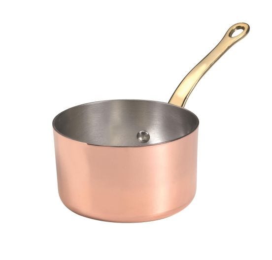 Tall saucepan 1932 in copper with a brass handle, diam. 10cm