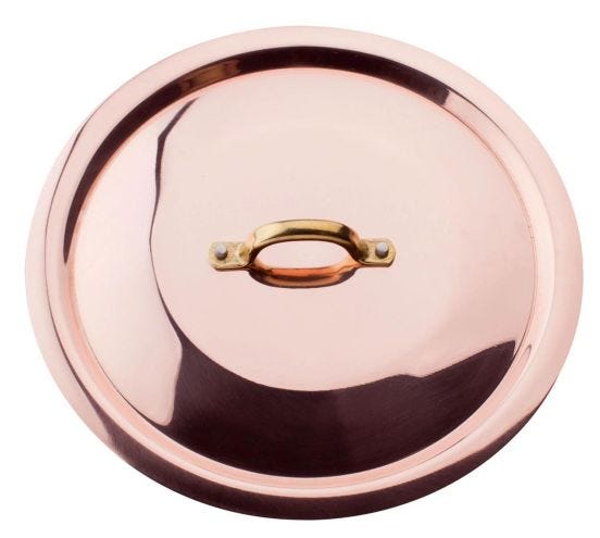 Flat lid in copper, diam.24cm (2nd CHOICE)