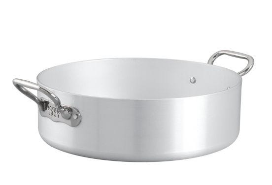 Casseruola Bassa 1907 in alluminio 5mm per induzione, due maniglie, diam. 32cm