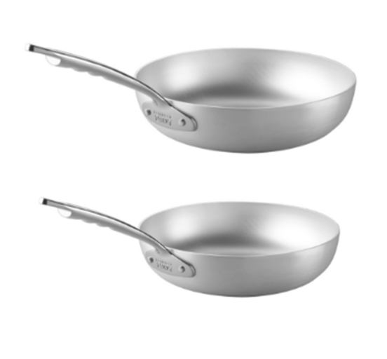 Batteria 2 Padelle Svasate Alte 1907 in alluminio 3mm per induzione di Pentole Agnelli, diam. 24/28cm