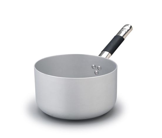 High saucepan in 3mm aluminum for induction, with &quot;cool&quot; handle, diam. 16cm