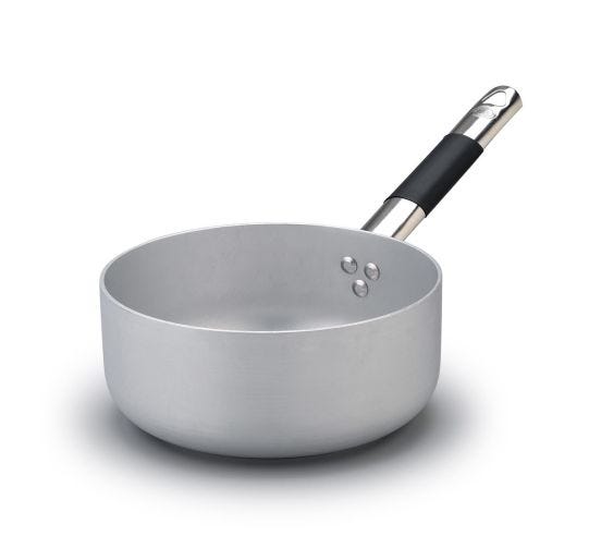 Casseruola Bassa in alluminio 3mm per induzione, con manico “cool”, diam. 24cm
