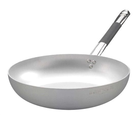 Padella Svasata Alta in alluminio 3mm per induzione con manico “cool”, diamo. 32cm