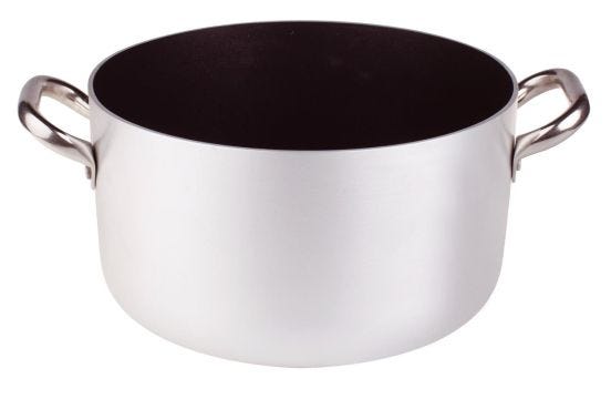 High saucepan in 3mm non-stick aluminum, two handles, diam. 36cm