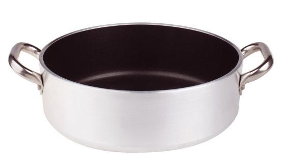 Casseruola Bassa in alluminio antiaderente 5mm con due maniglie, diam. 40cm
