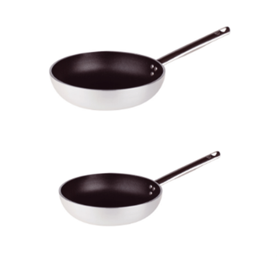 Batteria 2 Padelle Svasate Alte in alluminio antiaderente 5mm di Pentole Agnelli diam. 20 e 24cm