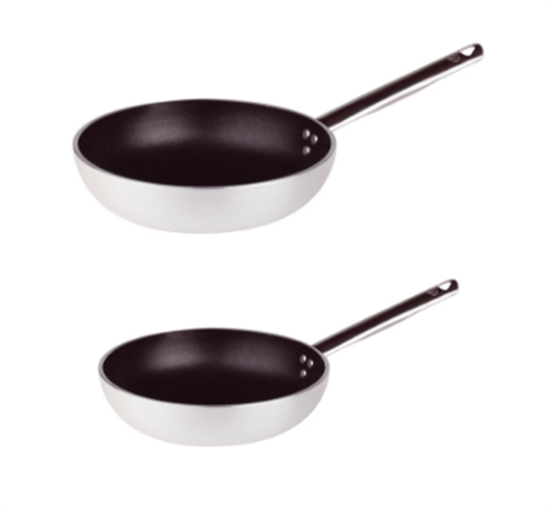 Set Padelle Svasate Alte in alluminio antiaderente 5mm di Pentole Agnelli, diam. 24 e 28cm