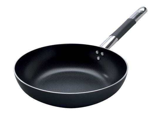 Padella Svasata Alta AlBlack in alluminio antiaderente 3mm, per induzione, con manico “cool”, diam. 24cm
