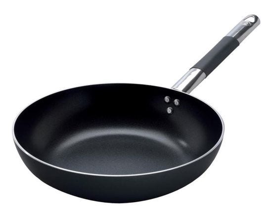 Flared non-stick pan for sautéing with stainless steel handle (2nd CHOICE)