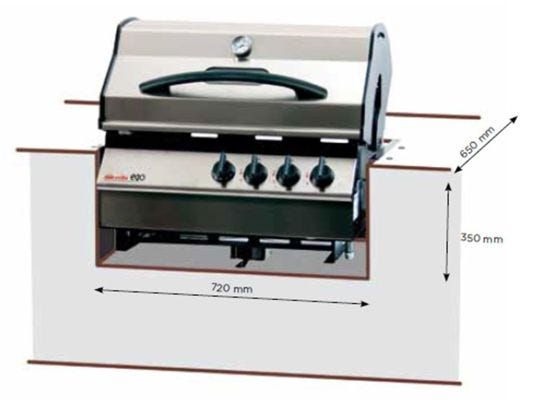 Barbecue a gas Dolcevita Ego da INCASSO completo di alette da incasso  
