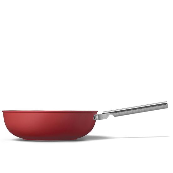 Wok in alluminio antiaderente, Rosso Smeg Cookware, diam. 30cm