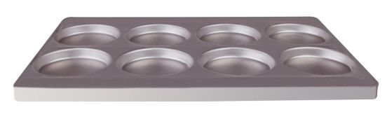 Teglia per focaccine alluminata (8 stampi Ø 14), dim.60x40cm