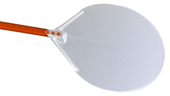 Very light and flexible round pizza shovel in aluminum alloy, diam. 32cm, handle 150cm (2nd CHOICE)