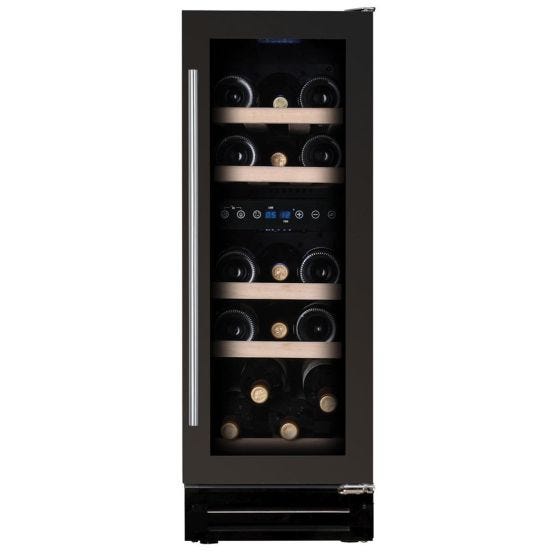 Cantina Linea Exclusive 2 temperat. porta full glass nera man. Inox – classe G, 17 bottiglie  - DAUF-17.58DB