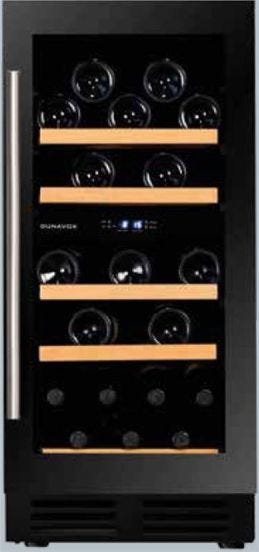 Cantina Linea Exclusive 2 temperat. porta full glass nera e 2 maniglie – classe G, 32 bottiglie  - DAUF-32.78DB