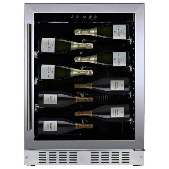 Cantina Built-in monotemperatura porta inox con maniglia inox - classe E, 40 bottiglie  - DAUF-40.138SS