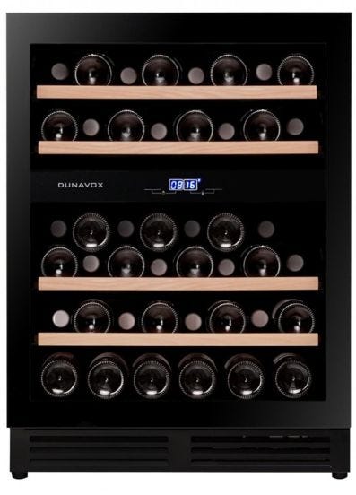 Cantina Linea Exclusive 2 temperature con porta full glass nera e apertura push to open - classe F, 45 bottiglie  - DAUF-45.125DB.TO