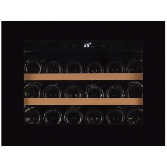Cantina ad incasso monotemperatura, porta vetrata full glass nera push to open - classe G, 18 bottiglie  - DAVG-18.46B.TO (FINE SERIE) 