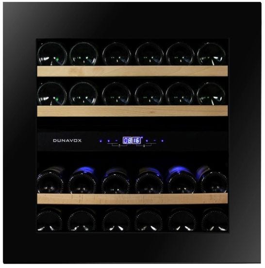 Cantina Linea Incasso, 2 temperature, porta vetrata &#039;full glass&#039; nera con push to open-  classe G, 25 bottiglie  - DAVG-25.63DB.TO (FINE SERIE) 