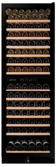 Cantina Linea Exclusive 2 temperat. porta full glass nera maniglia tasca, classe G, 166 bottiglie - DX-166.428DBK
