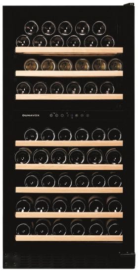 Cantina Linea Exclusive 2 temperat. porta full glassnera maniglia a tasca, classe G, 94 bottiglie - DX-94.270DBK