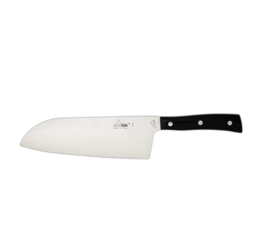 Coltello Maxi Santoku cm 21 con rivetti, linea Iside Maglio Nero 