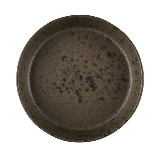 Le Coq Phobos brown deep plate with rust dots, diam. 18cm, 6 pieces