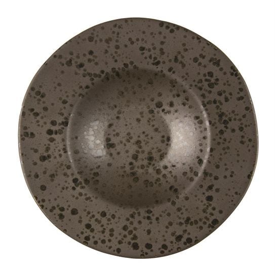 Le Coq Phobos brown pasta bowl with rust dots, diam. 28.5cm, 6 pieces