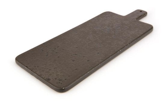 Le Coq Phobos rectangular chopping board with brown handle with rust dots, cm 37x15,5