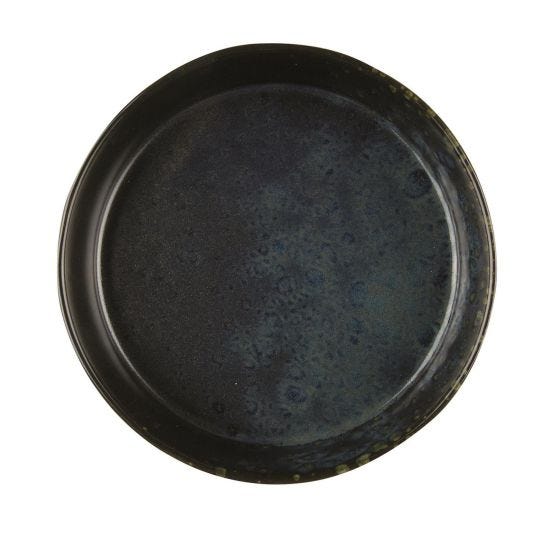 Le Coq Phobos deep plate black with blue dots, diam. 18cm, 6 pieces