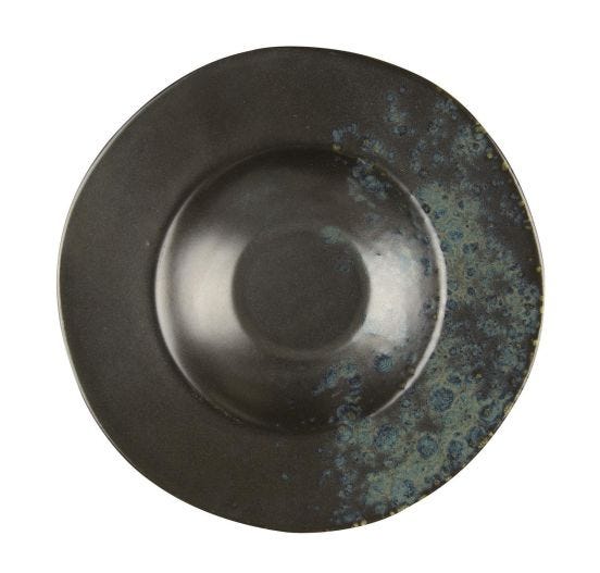 Le Coq Phobos black pasta bowl with blue dots, diam. 28.5cm, 6 pieces