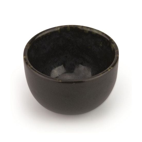 Le Coq Phobos black round bowl with blue dots, diam. 6.5cm, 6 pieces