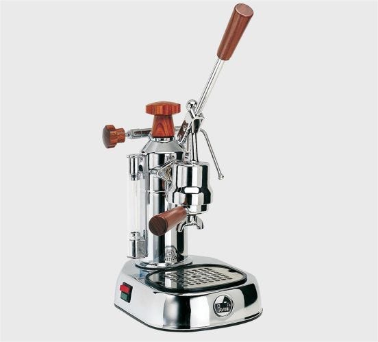 Macchina per caffè a leva Europiccola Lusso con manici in legno