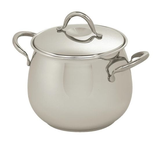Pentola in acciaio inox per induzione linea Olympia con coperchio, diam.20cm