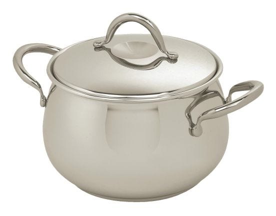 Casseruola in acciaio inox per induzione linea Olympia con coperchio, diam.24cm