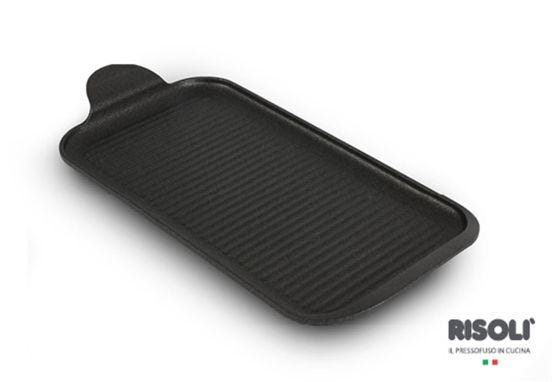 Piastra Fingergrill Explora in alluminio pressofuso, due maniglie, dim. 32x16cm