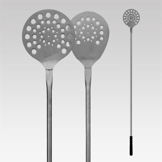Pala STELLA ARGENTO Tradizionale forata in acciaio inox, diam. 16cm