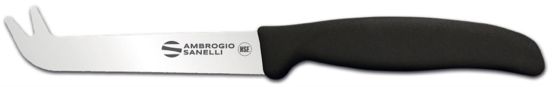 Coltello formaggio due punte lama liscia, lama cm 11 in busta, linea Supra 