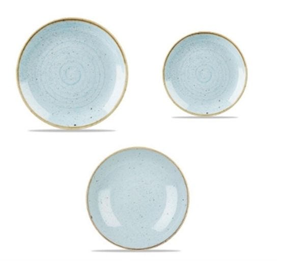 Servizio piatti in porcellana azzurro stone 18 pezzi