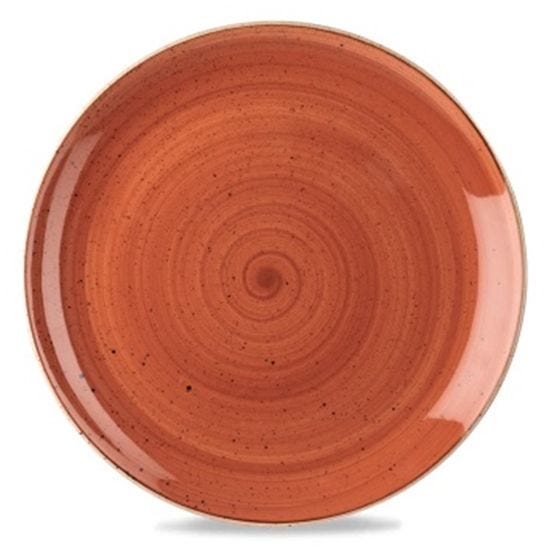 Piatto piano in porcellana arancio stone, diam. 26cm,  12 pezzi