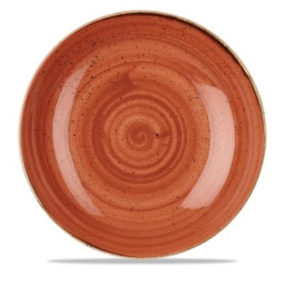 Piatto fondo in porcellana arancio stone, diam. 25cm,  12 pezzi