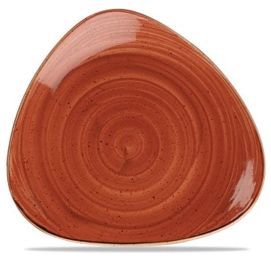 Piatto piano triangolare in porcellana arancio stone 12 pezzi