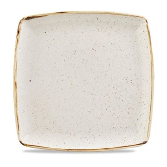 Piatto quadrato in porcellana bianco stone diam. 27 cm 12 pezzi