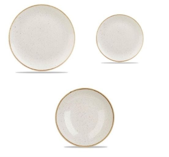 Servizio piatti in porcellana bianco stone 18 pezzi