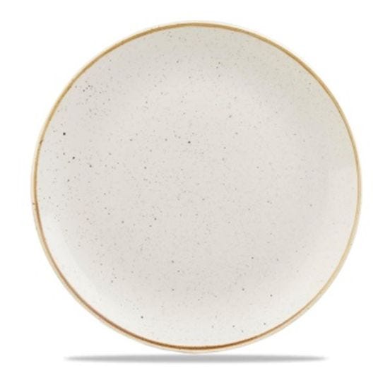 Piatto piano in porcellana bianco stone, diam. 17cm, 12 pezzi