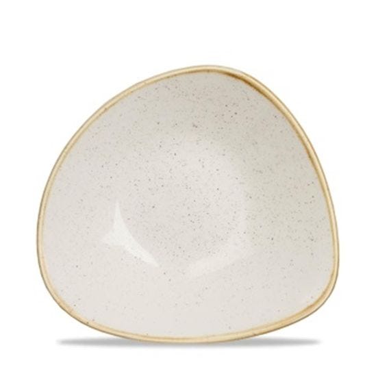 Piatto fondo triangolare in porcellana bianco stone, diam. 24cm, 12 pezzi