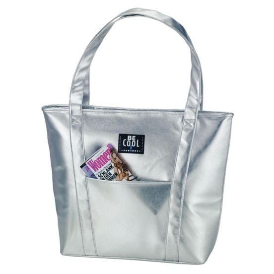 Borsa termica Shopper Silver,  grande 52x13x39cm Be Cool