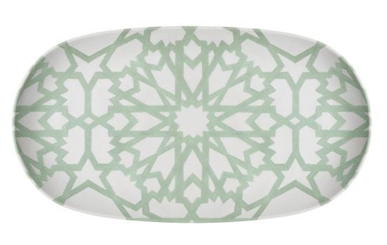Small oval tray in melamine, Groove Line, dim.33x18cm