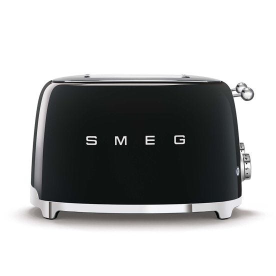 Smeg Tostapane 4 scomparti 50&#039;s Style, nero lucido – TSF03BLEU